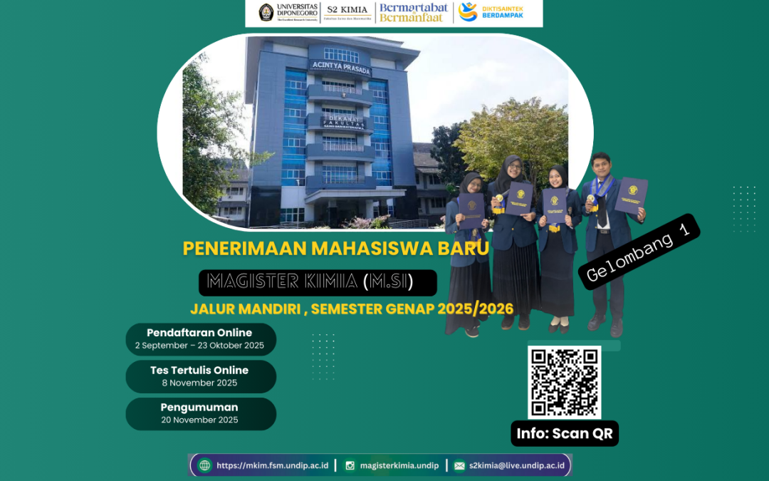 Penerimaan Mahasiswa Baru Magister Kimia Gelombang 1 – Semester Gasal 2025/2026