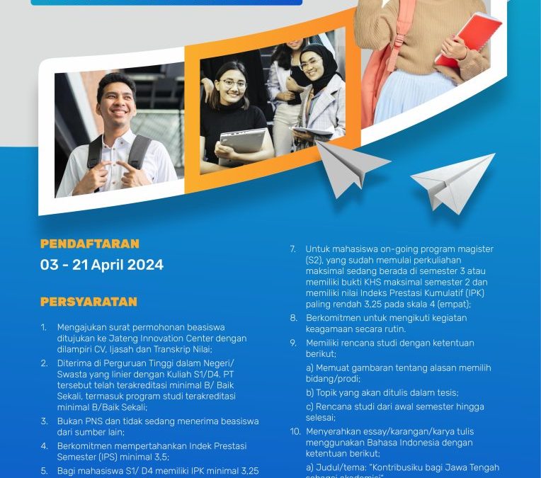 Info Beasiswa Jateng Innovation Centre