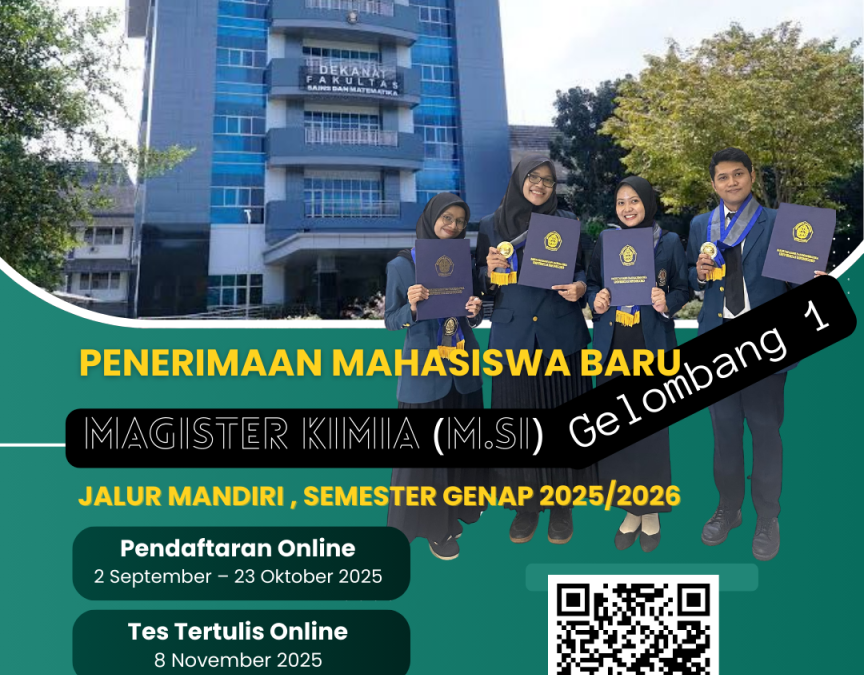 Penerimaan Mahasiswa Baru Magister Kimia Gelombang 1 – Semester Gasal 2025/2026